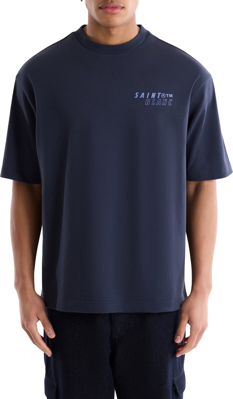 Saint Blanc Fine Line T-Shirt Blauw