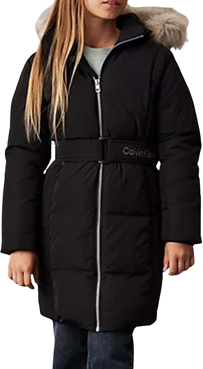 Calvin Klein Classic Belted Winterjas Zwart