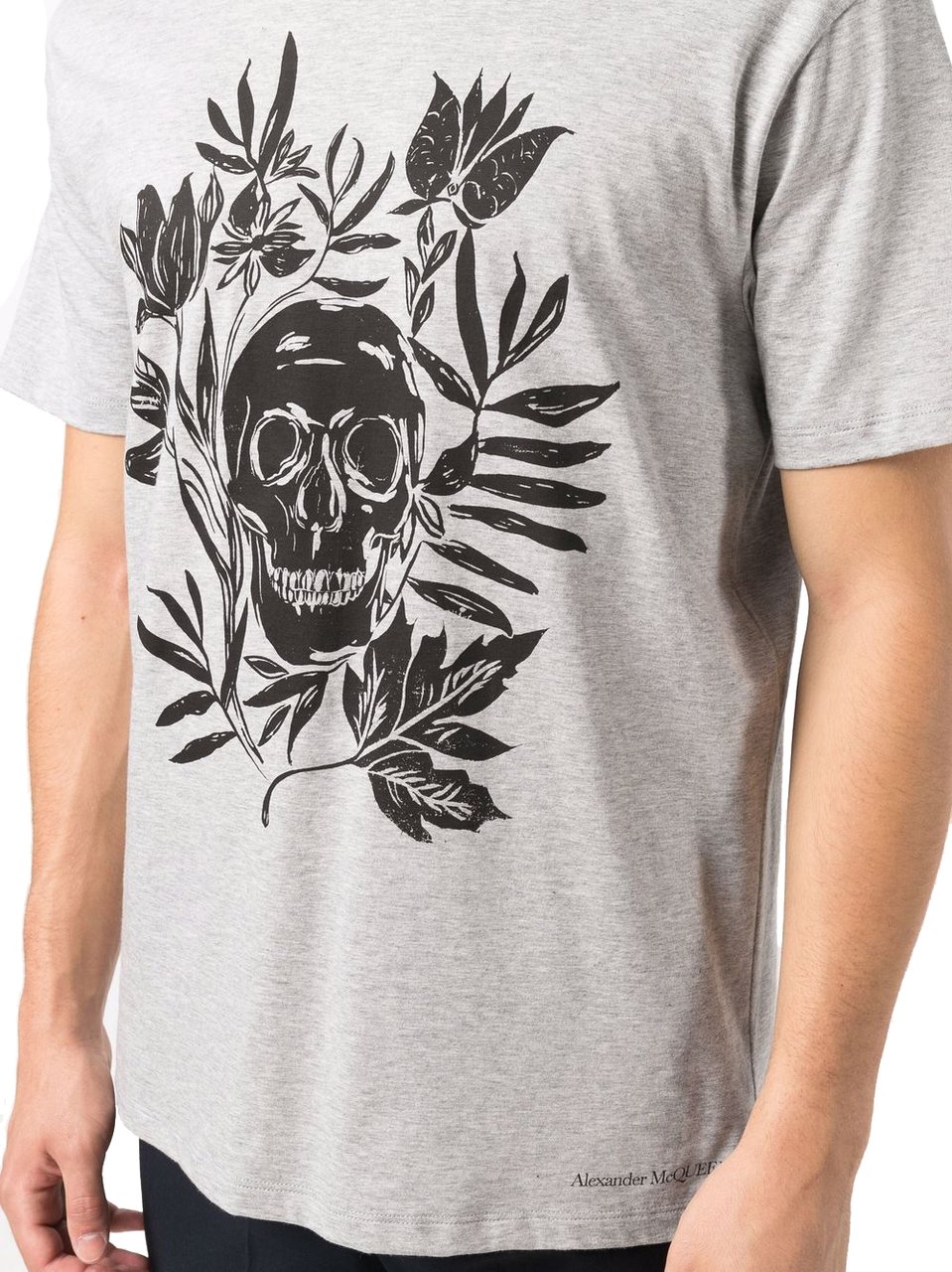 Alexander McQueen Skull Logo T-shirt Grijs
