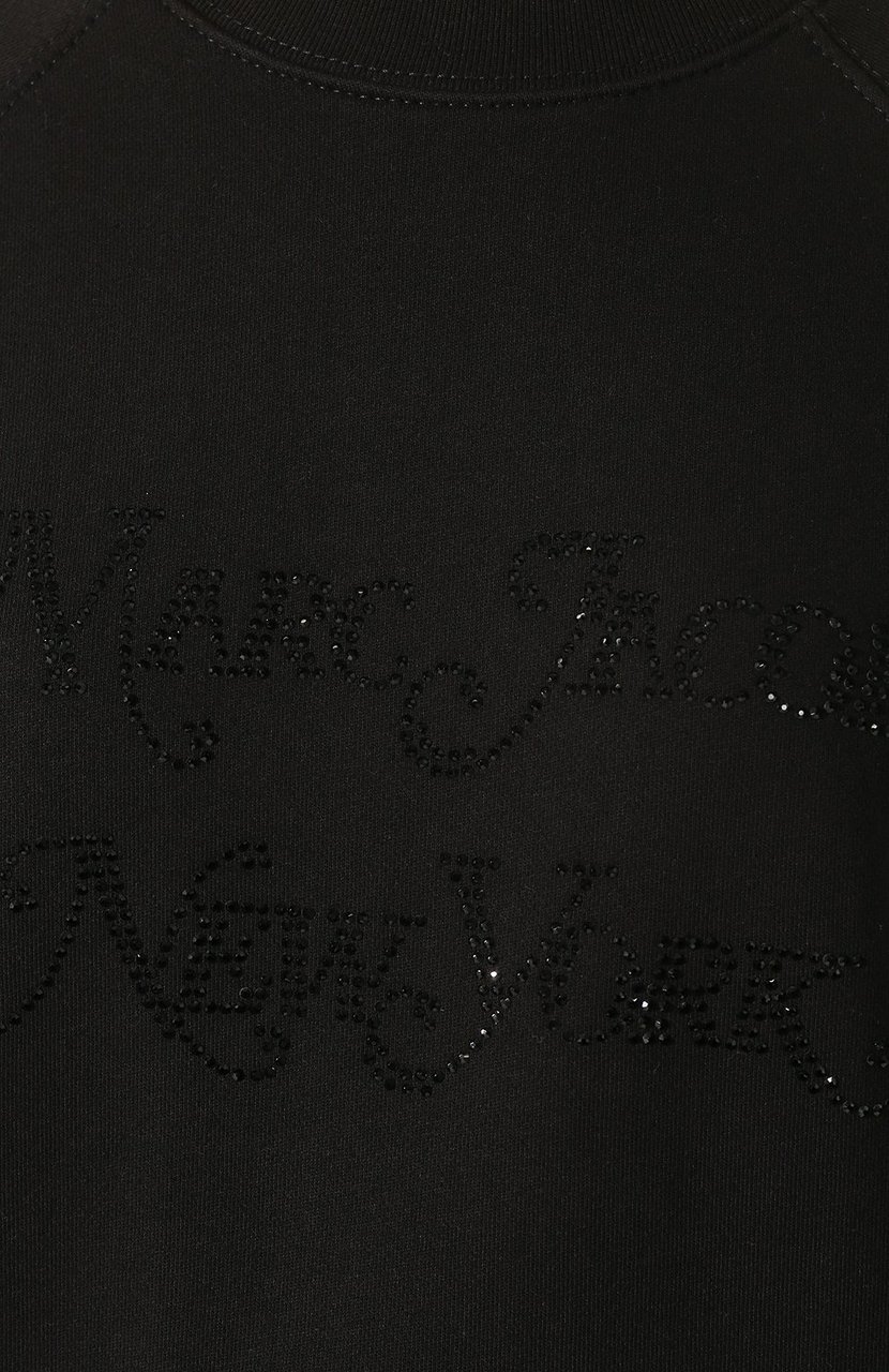 Marc Jacobs The Rhinestone Logo Sweatshirt Zwart