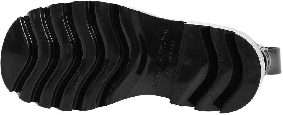 Bottega Veneta Round Toe Lace-up Combat Boots Zwart