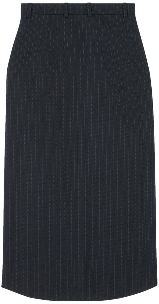 Balenciaga Hourglass Pinstripe Pencil  Skirt Zwart