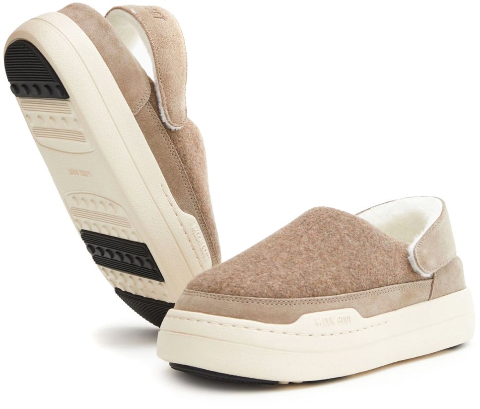 Moon Boot Mb Park Felt Clogs Beige