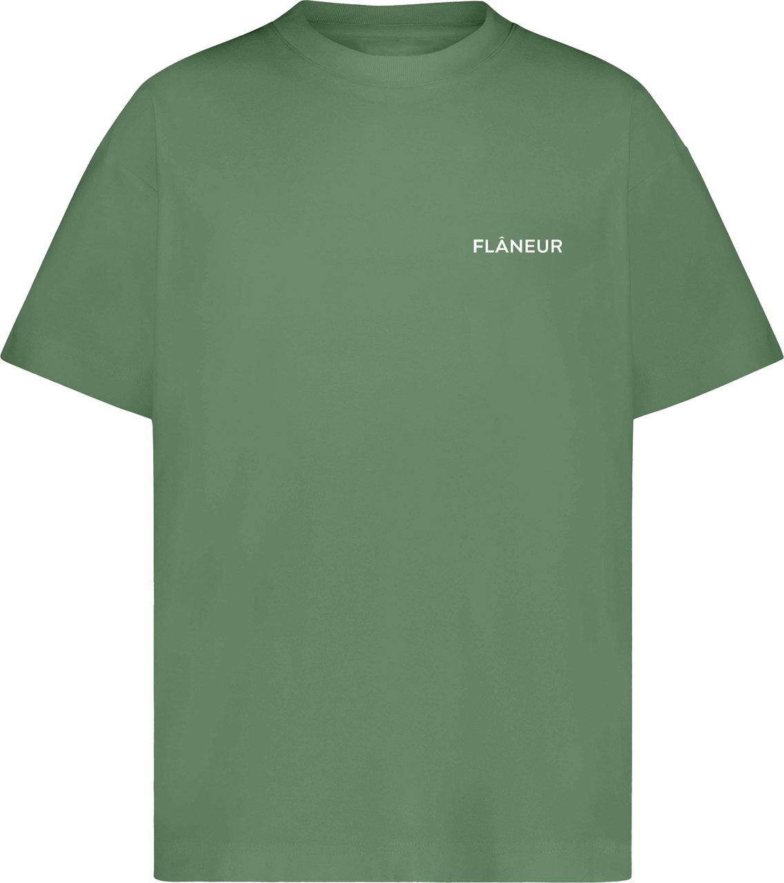 FLÂNEUR Flâneur T-shirt Groen Logo Khaki Groen