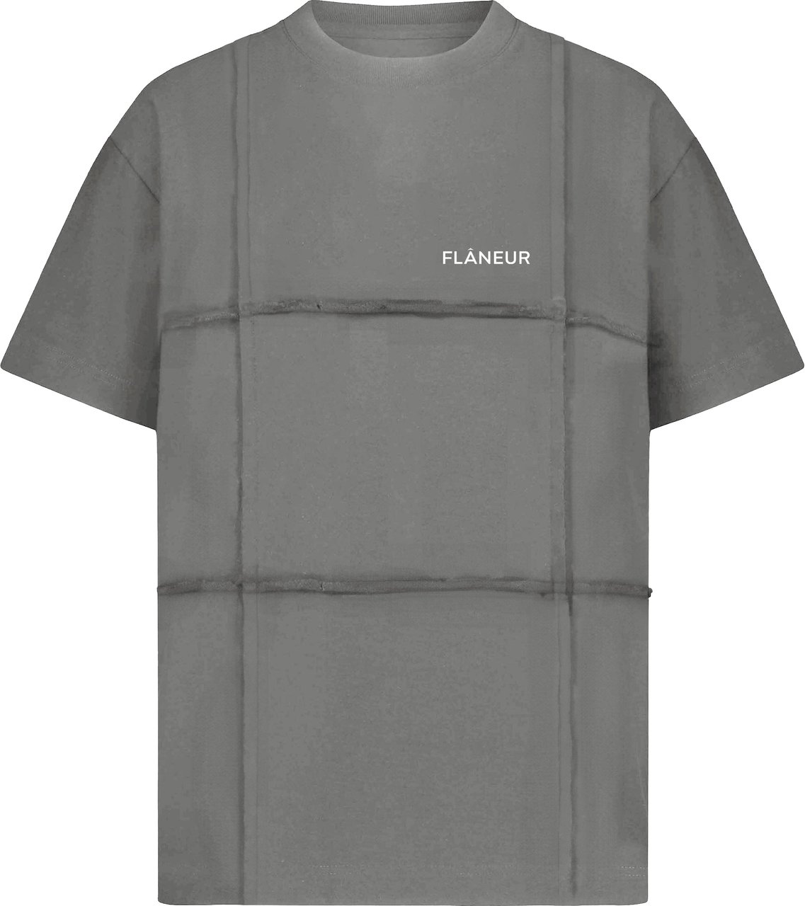 FLÂNEUR Cut & Sew T-Shirt | Concrete Grey Grijs
