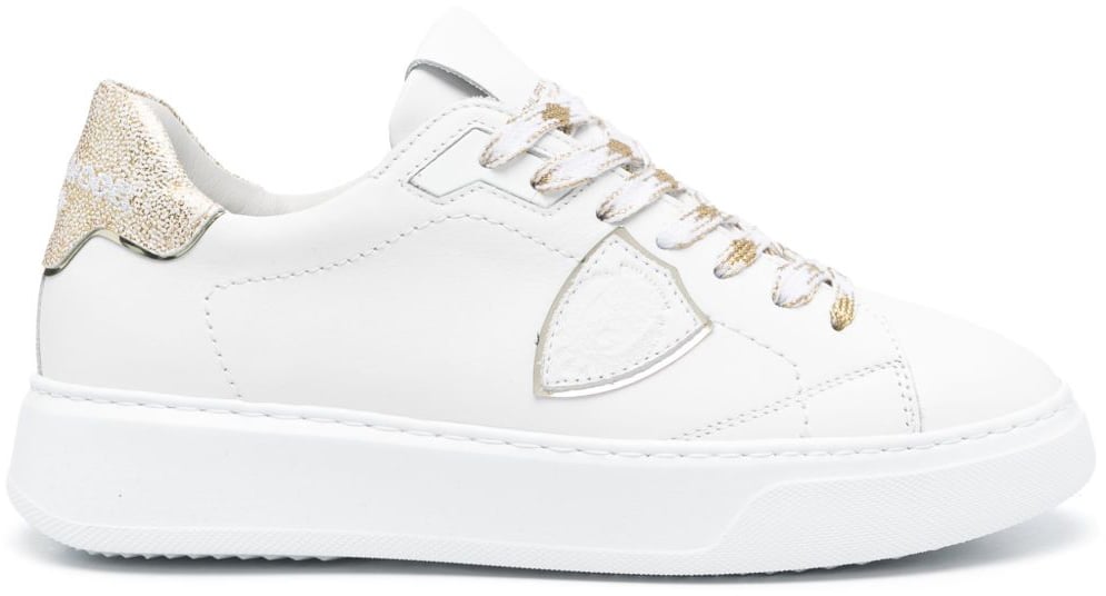 Philippe Model Philippe model temple leather sneakers color white/gold Wit