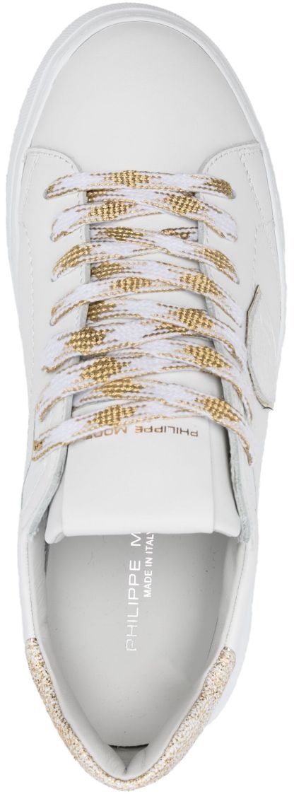 Philippe Model Philippe model temple leather sneakers color white/gold Wit