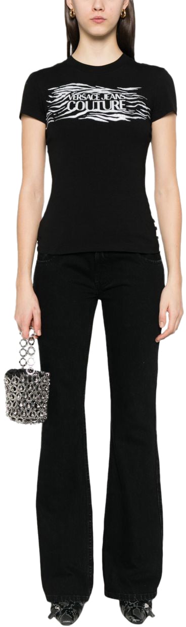 Versace Jeans Couture Versace Jeans Couture T-shirt E Polo Nero E Bianco Zwart