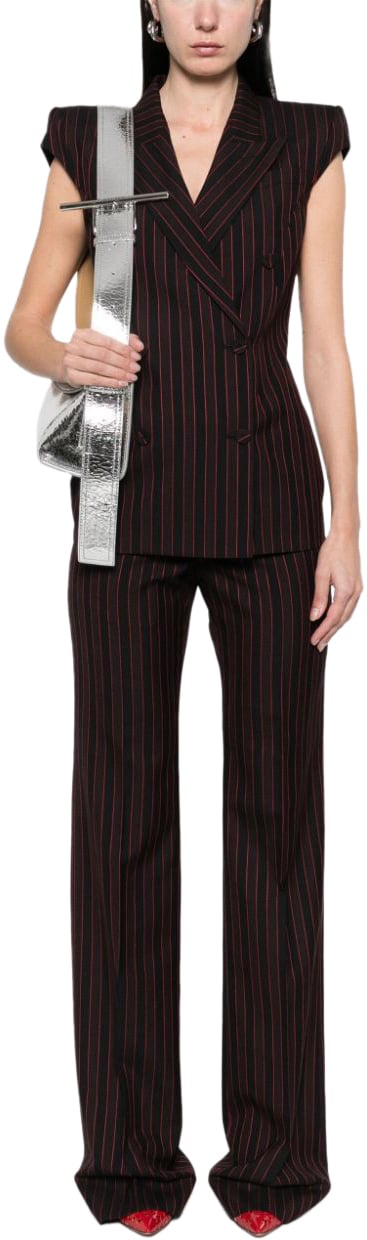 Alexander McQueen Alexander Mcqueen Pantaloni Nero E Bordeaux Zwart
