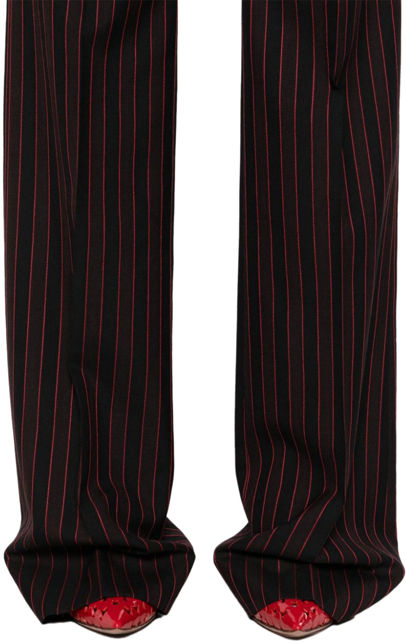 Alexander McQueen Alexander Mcqueen Pantaloni Nero E Bordeaux Zwart