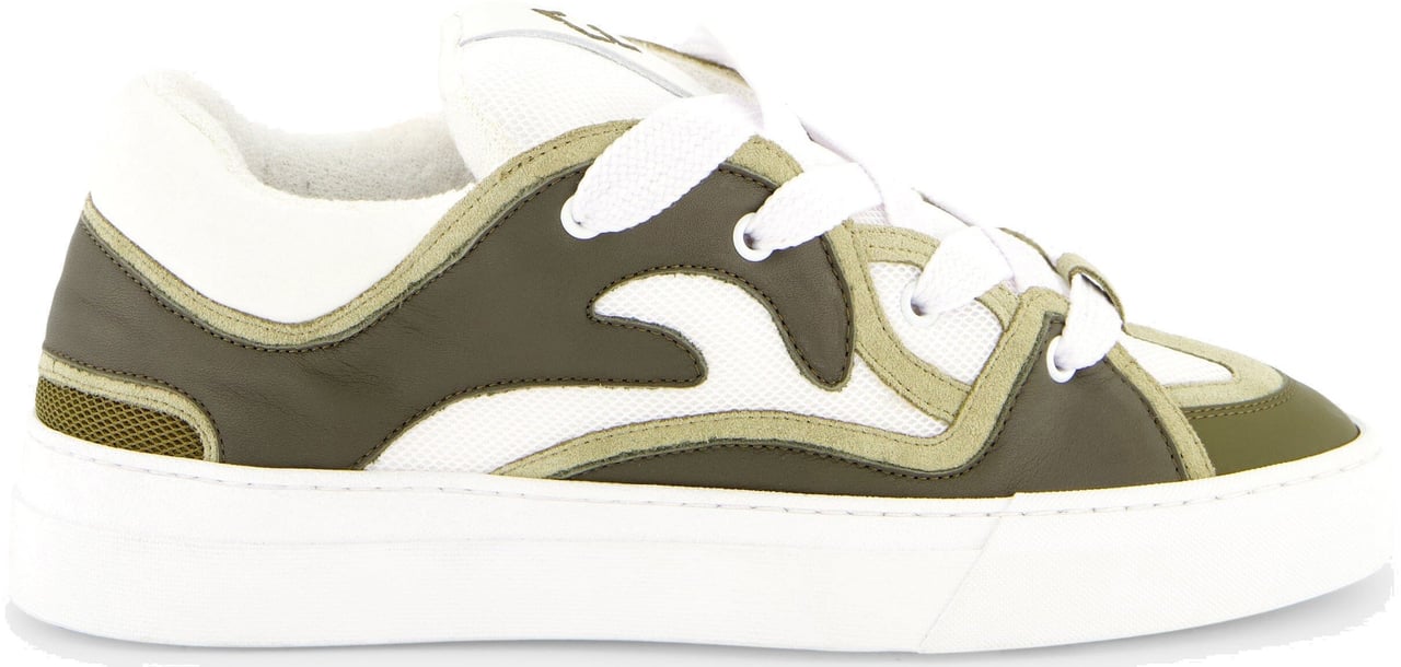 FLÂNEUR Avenue Sneaker | White/Green Groen