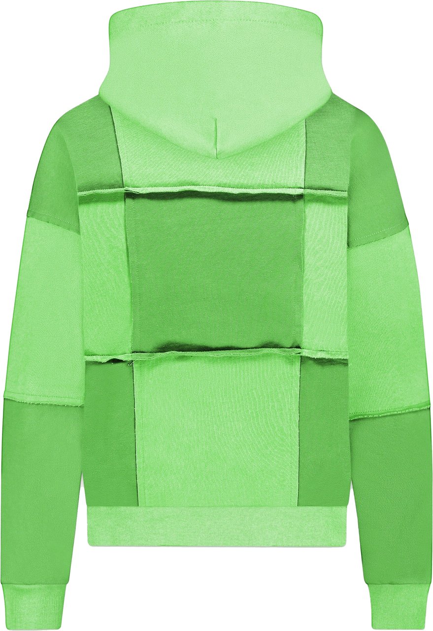 FLÂNEUR Cut & Sew Hoodie | Neon Green Groen