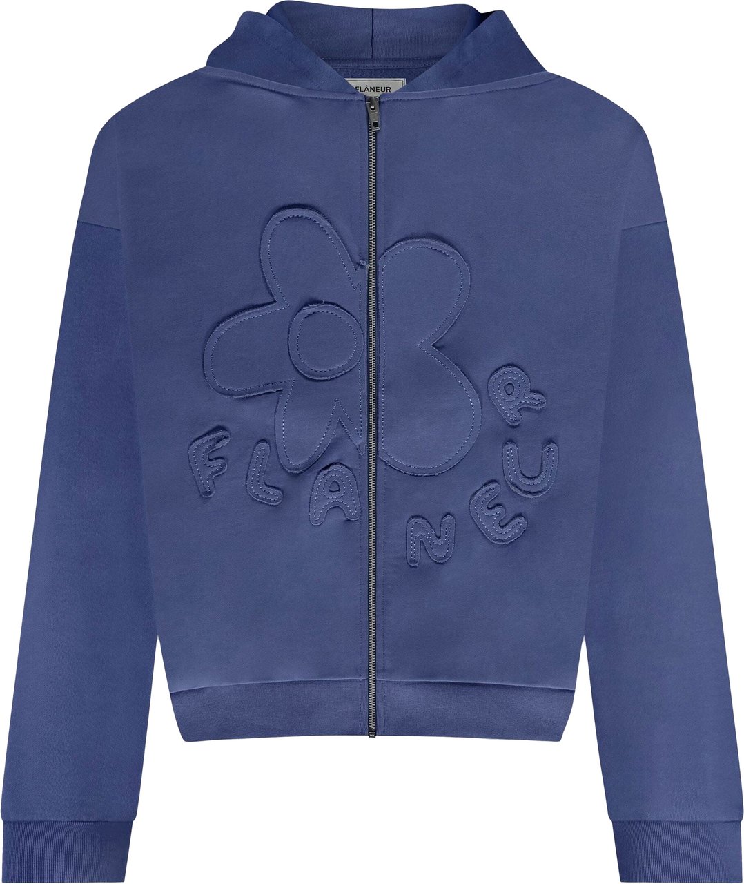 FLÂNEUR Blossom Patches Zip-Up Hoodie | Purple Paars