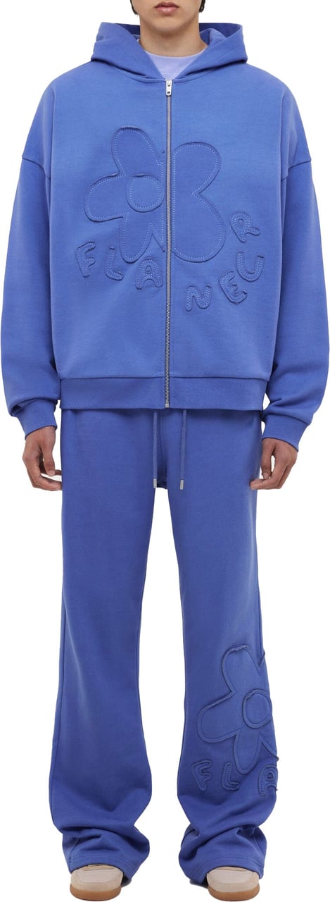 FLÂNEUR Blossom Patches Zip-Up Hoodie | Purple Paars