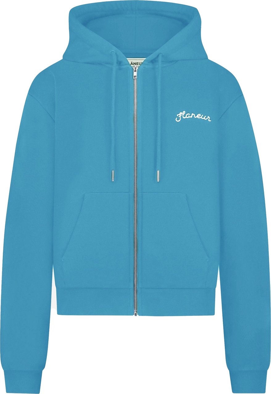 FLÂNEUR Signature Zip-Up Hoodie | Cobalt Blauw