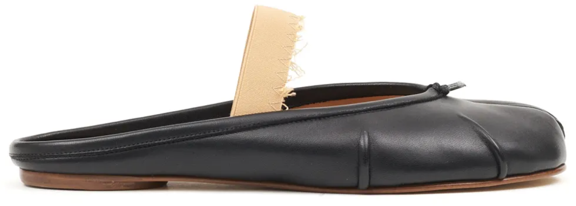 Maison Margiela Tabi Ballerina Mule Elastic Band Black Zwart