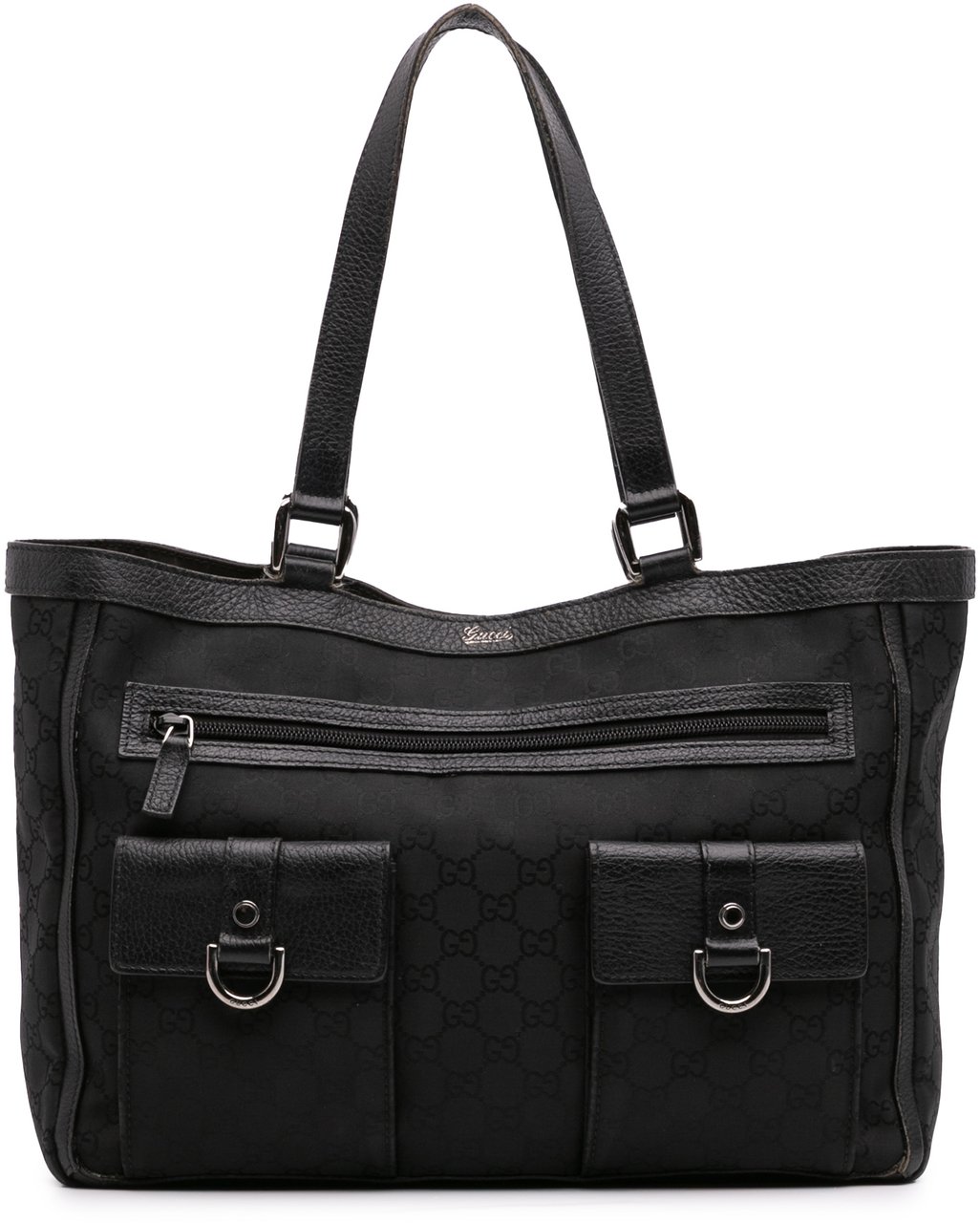 Gucci GG Canvas Abbey D Ring Pocket Tote Zwart