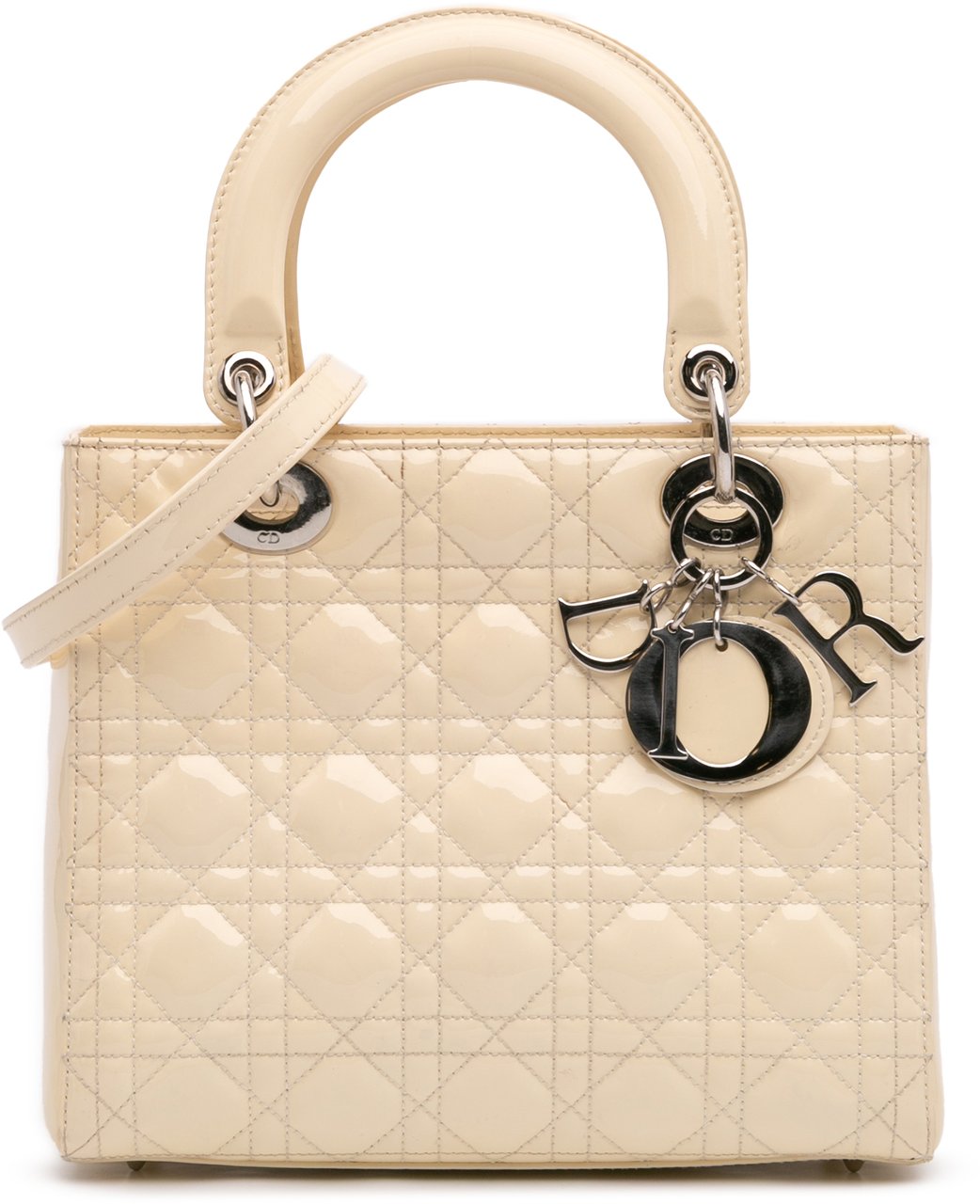 Dior Medium Patent Cannage Lady Dior Bruin