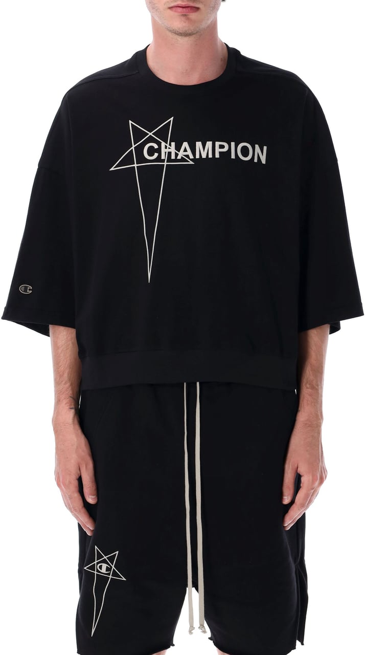 Rick Owens Tommy T Corpped Nero Zwart