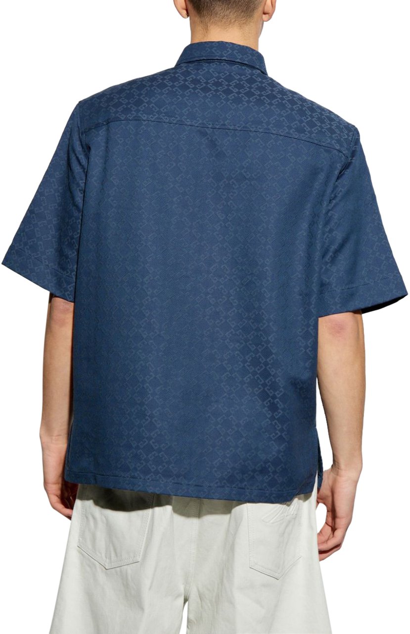 Givenchy Camicia Jacquard Monogram Blauw