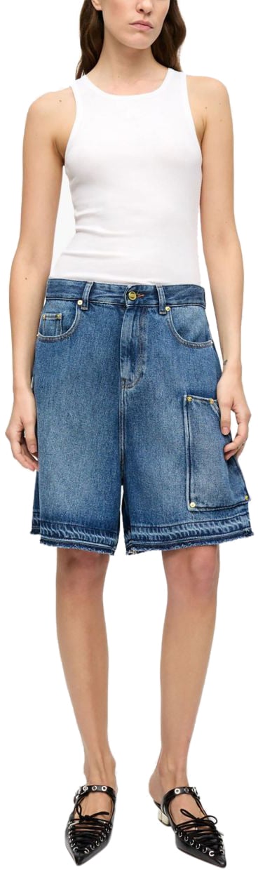 Ganni GANNI DENIM BERMUDA SHORTS Blauw