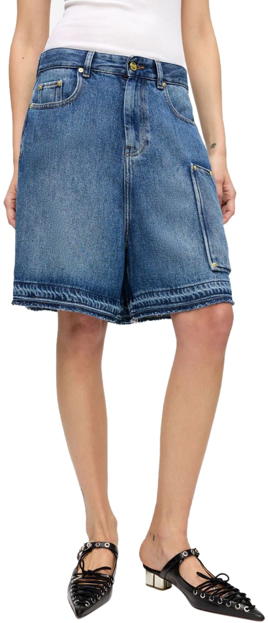 Ganni GANNI DENIM BERMUDA SHORTS Blauw