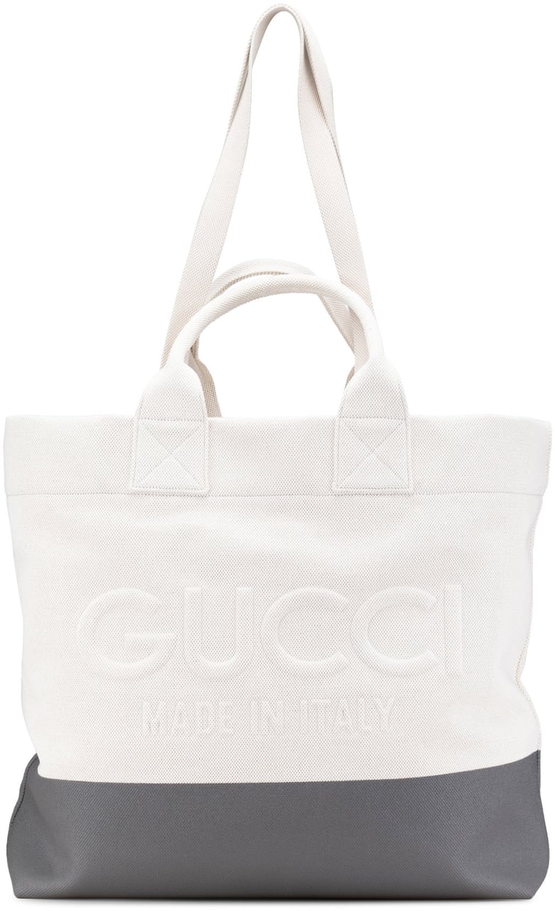 Gucci Canvas Embossed Logo Tote Wit