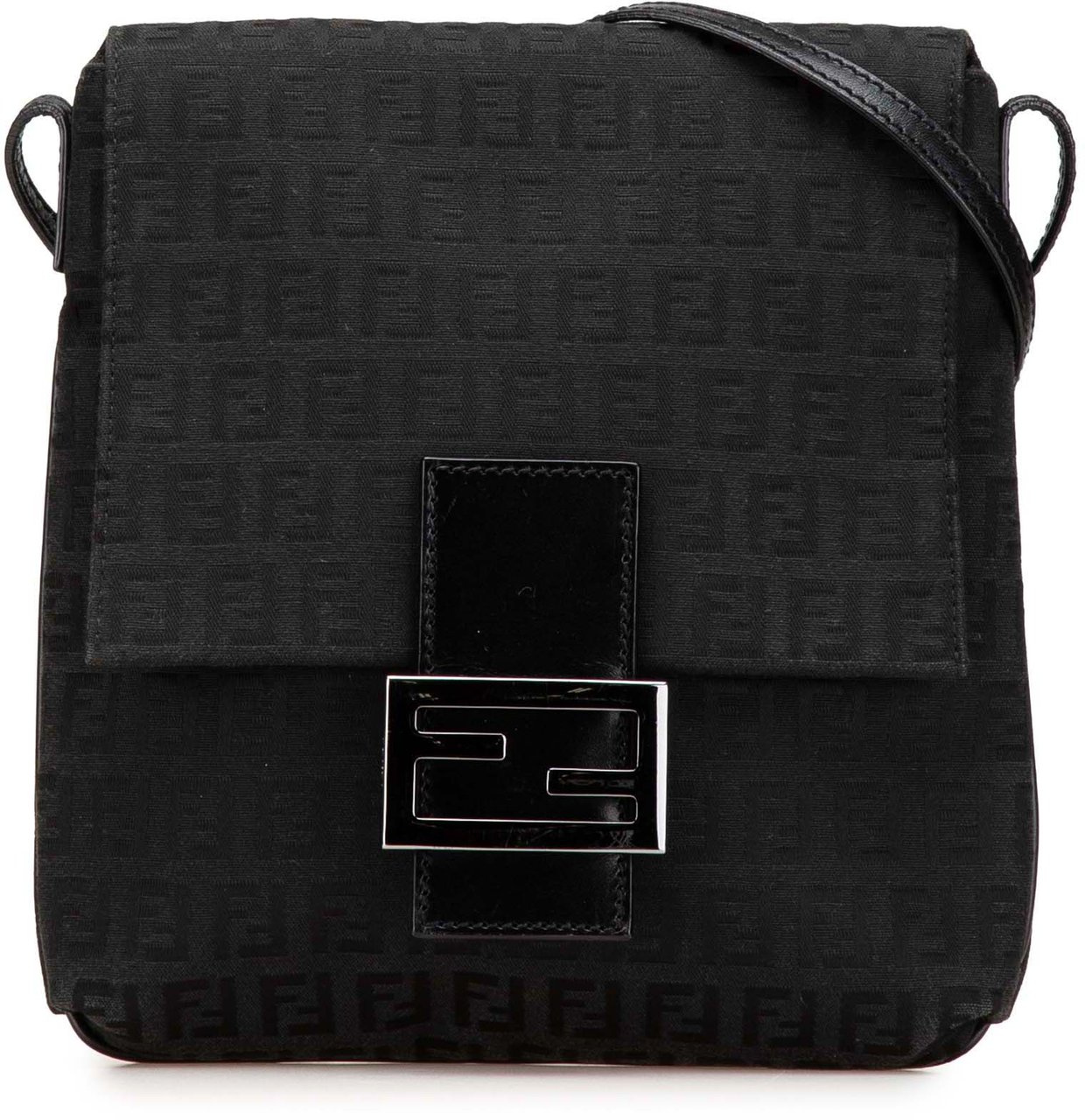 Fendi Zucchino Canvas Crossbody Zwart