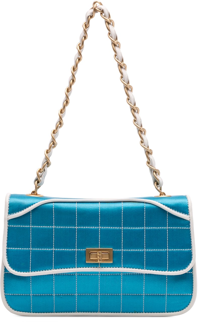 Chanel Reissue Square Quilt Satin Flap Blauw