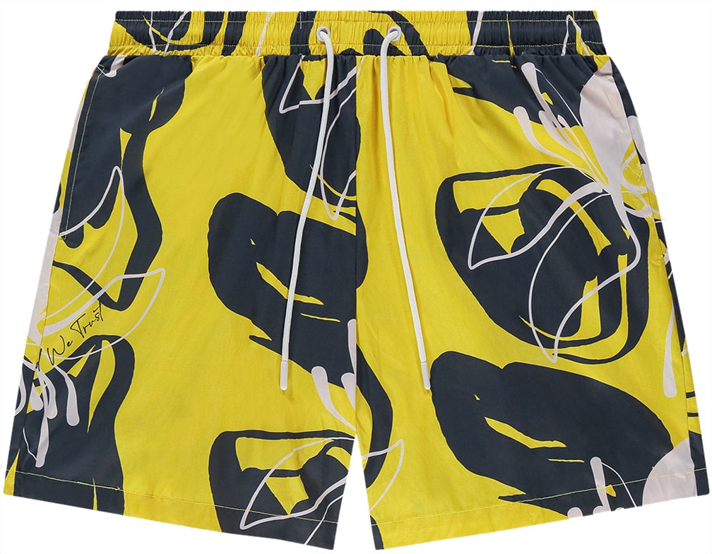 In Gold We Trust The Abstract Swim Short Geel