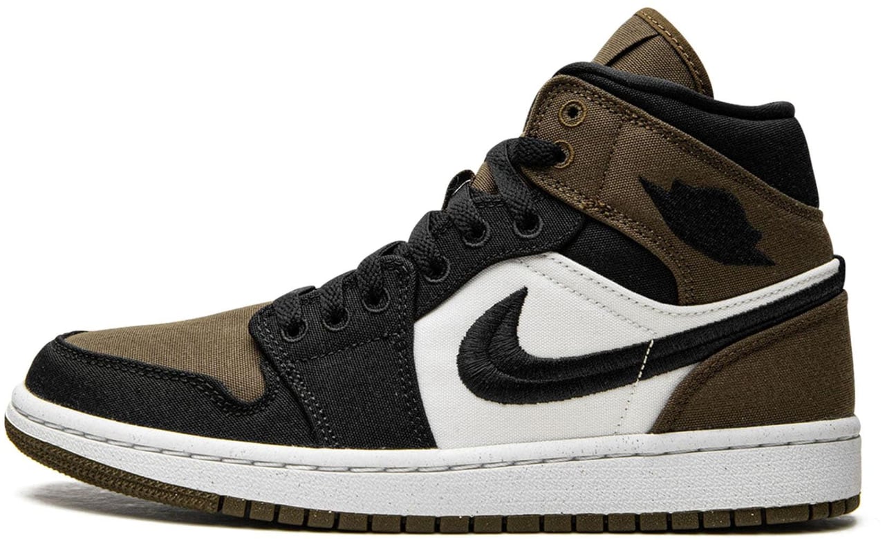 Nike Air Jordan 1 Mid SE Olive Toe Zwart