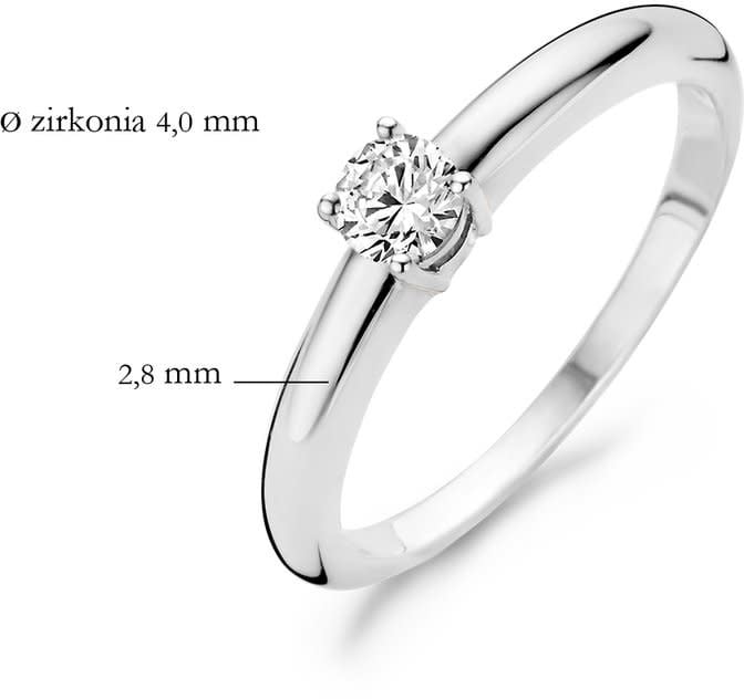 Blush 1067WZI/54 Ring 14 krt witgoud met zirkonia maat 54 Divers