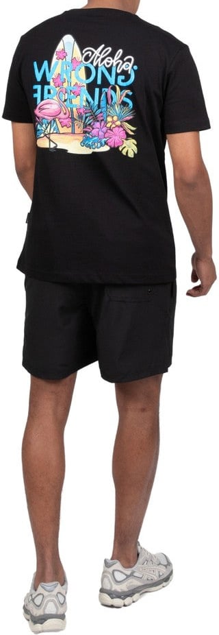 Wrong Friends ALOHA T-SHIRT - BLACK Zwart