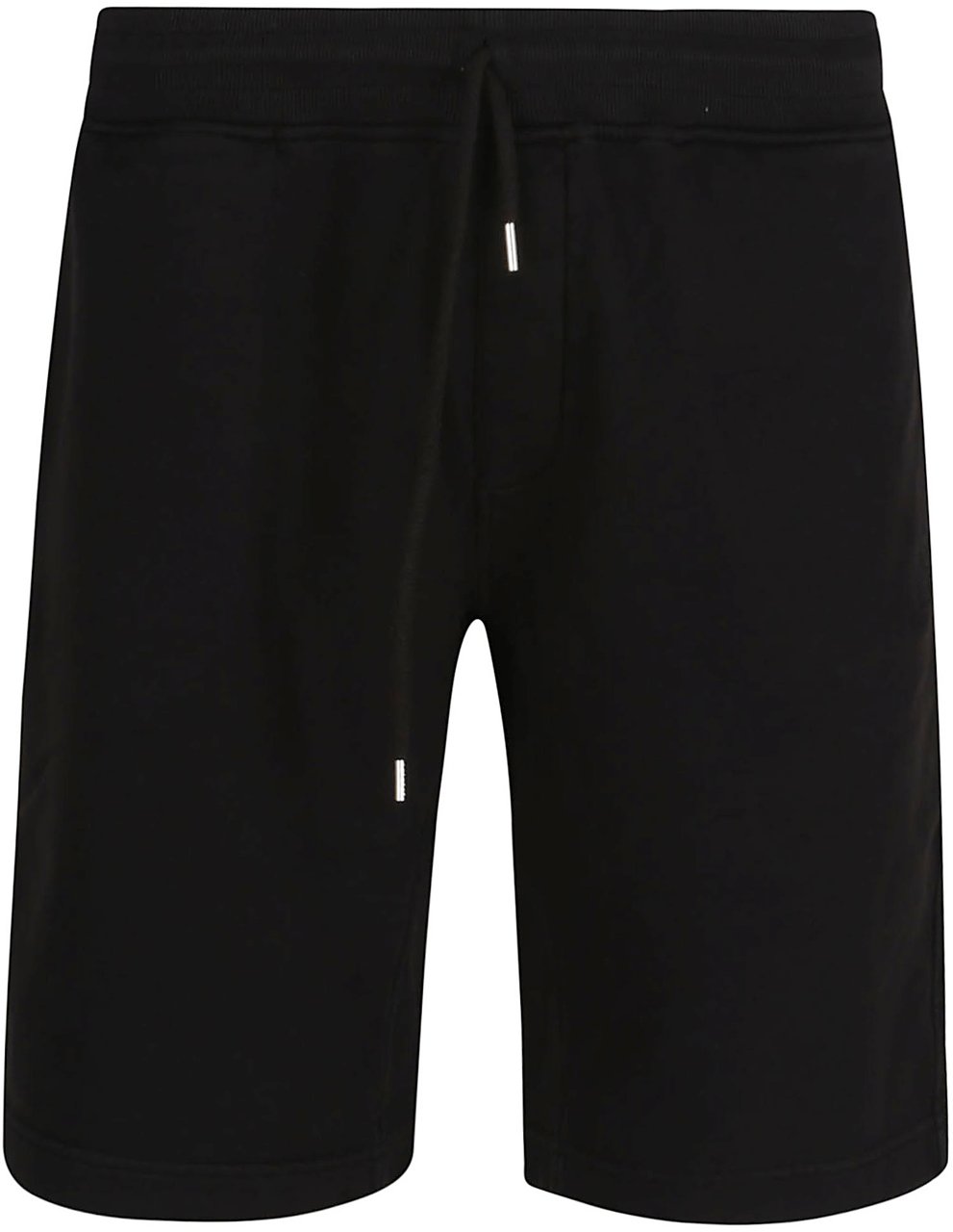 CP Company cotton diagonal fleece logo shorts Zwart