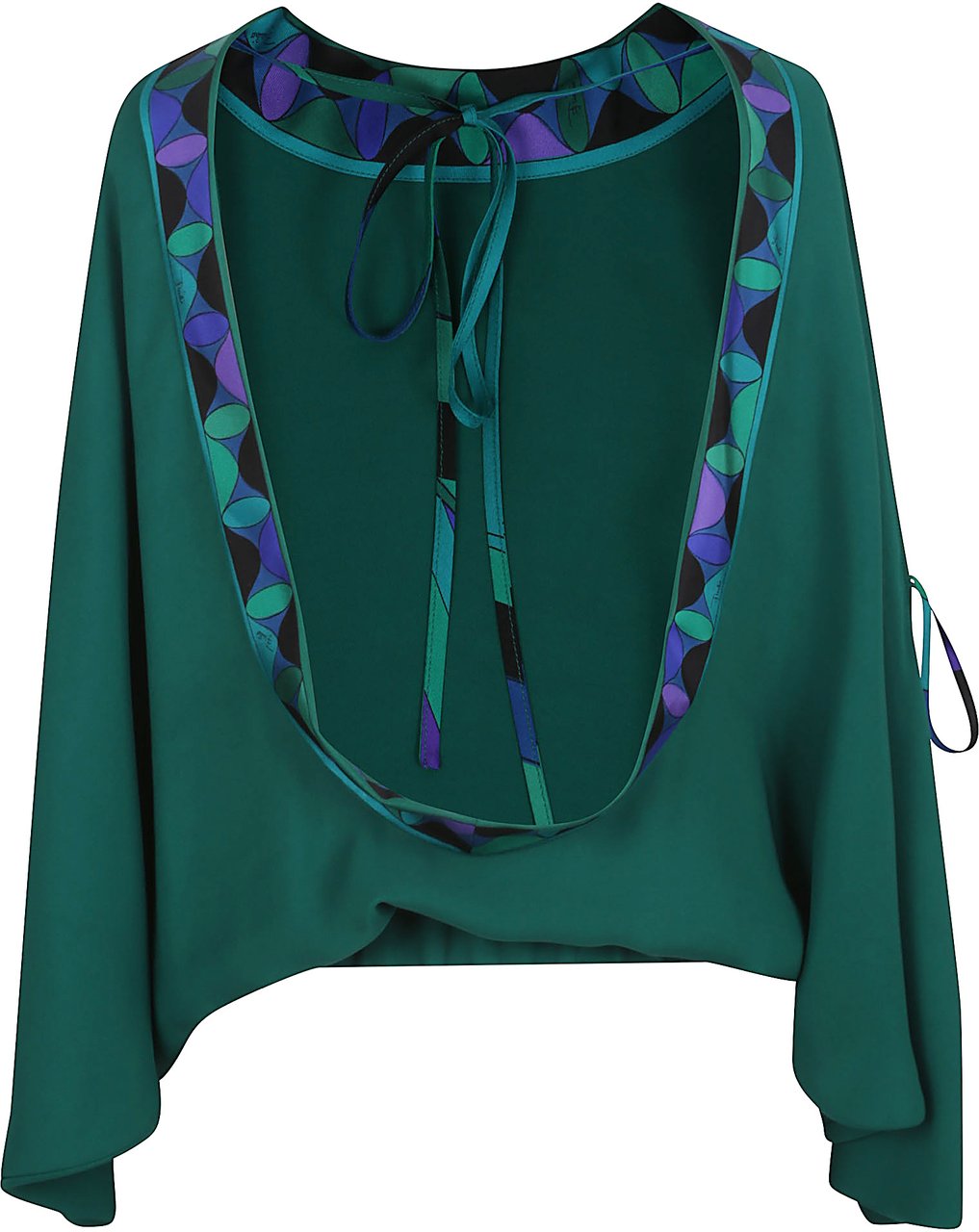 Emilio Pucci blouse - crepe marocain Groen