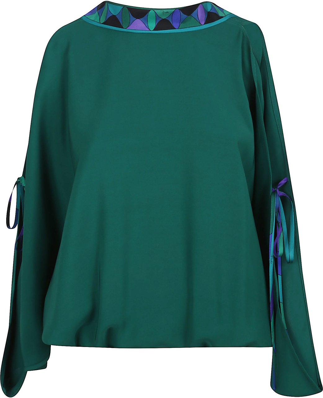 Emilio Pucci blouse - crepe marocain Groen