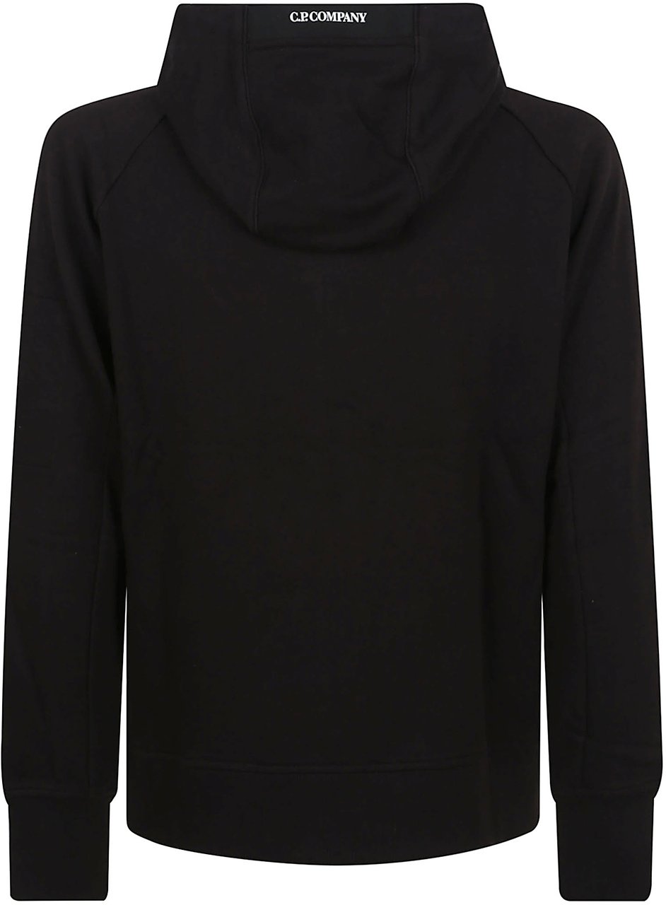 CP Company diagonal raised fleece full zip Zwart