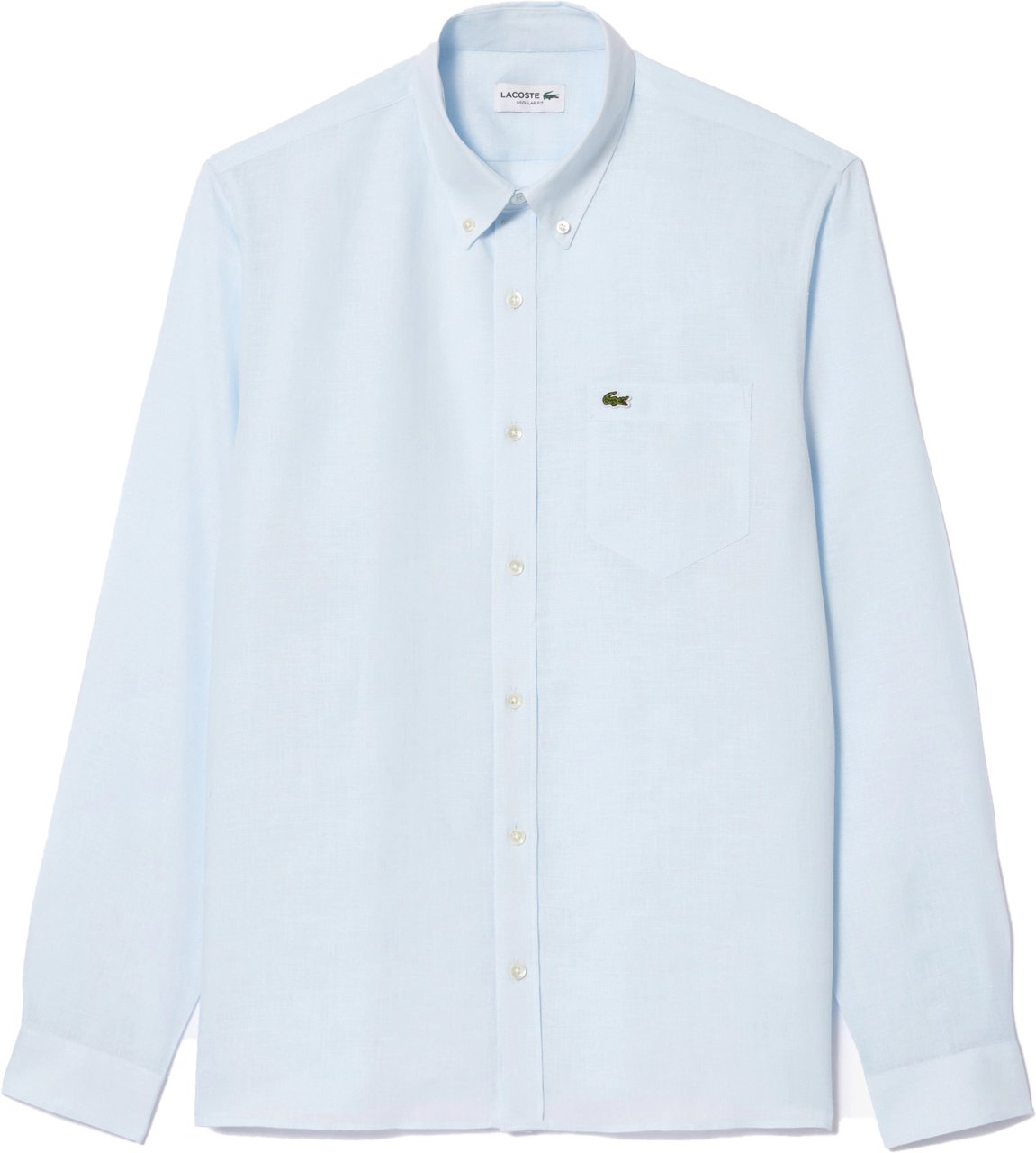 Lacoste shirt light blue linen Blauw