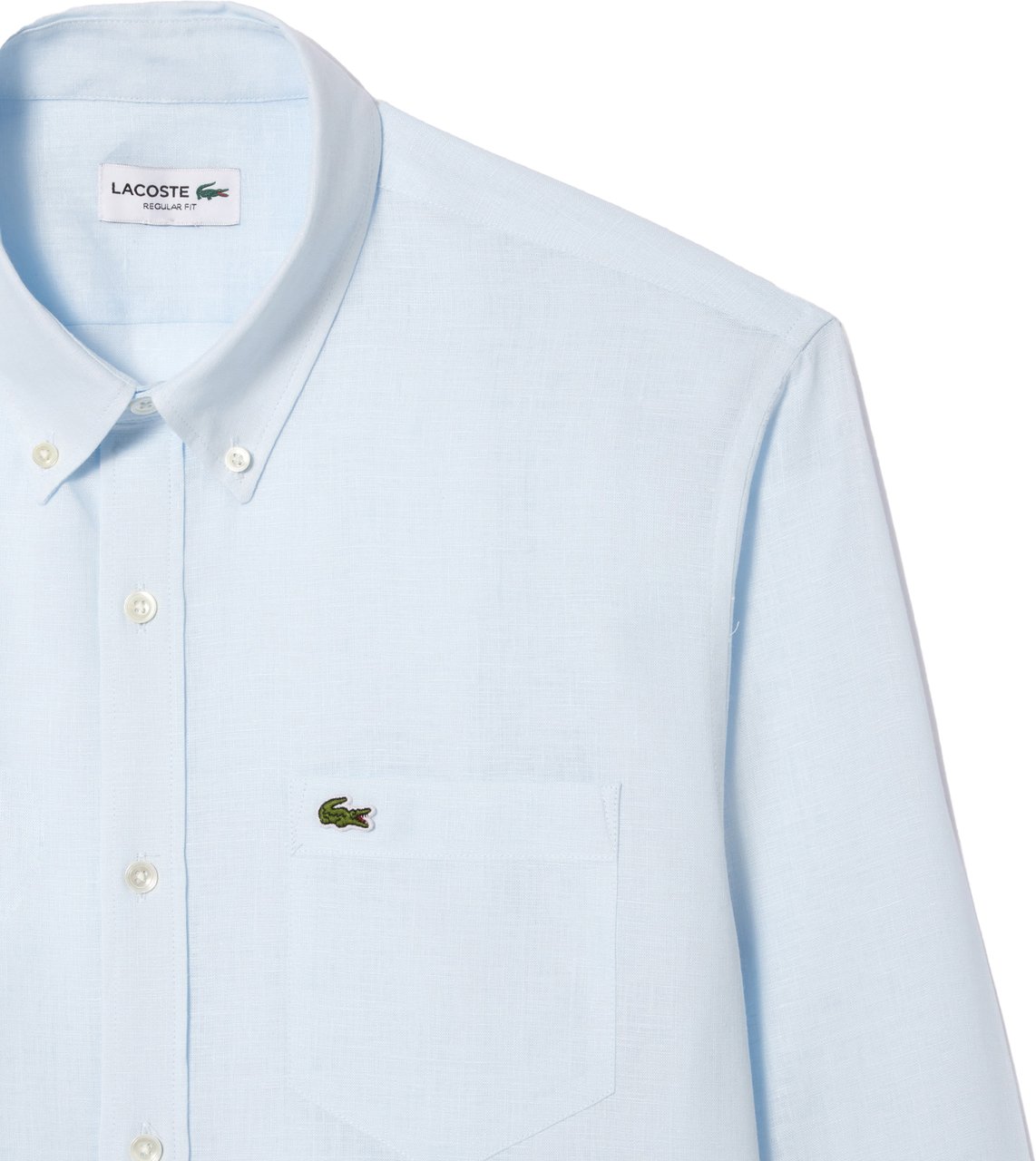 Lacoste shirt light blue linen Blauw