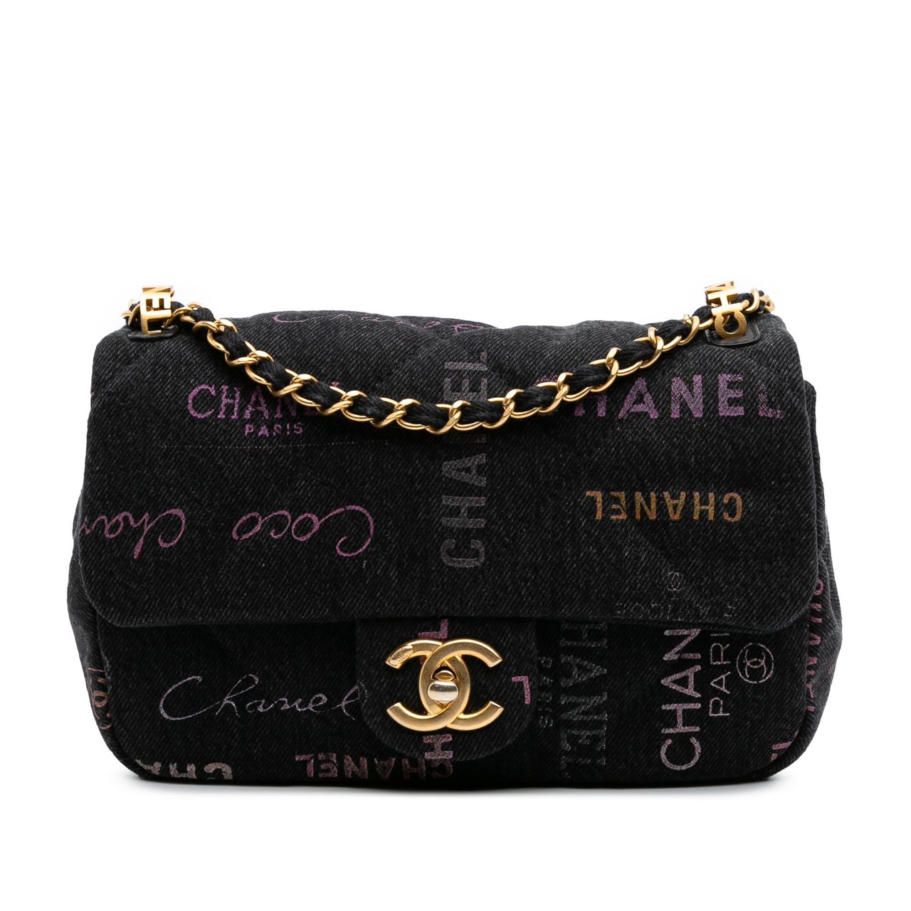 Chanel Mini Rectangular Quilted Denim Mood Flap Grijs