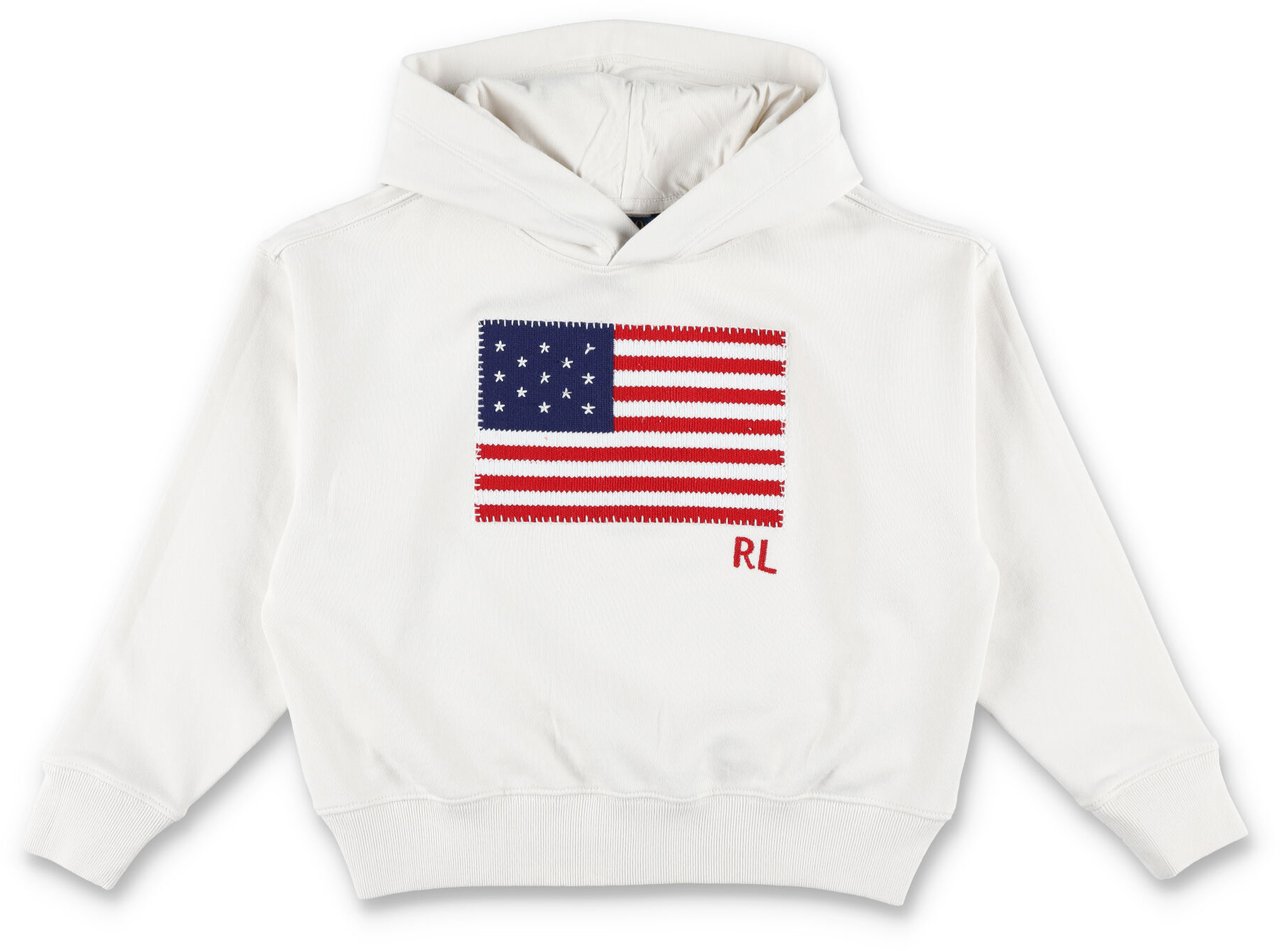 Ralph Lauren Hoodie Flag Bianco Wit