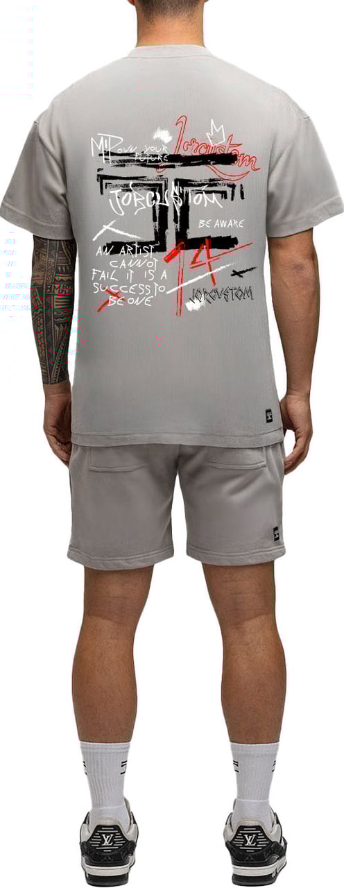 JORCUSTOM Artist SumSet Lf T-Shirt Grey Grijs