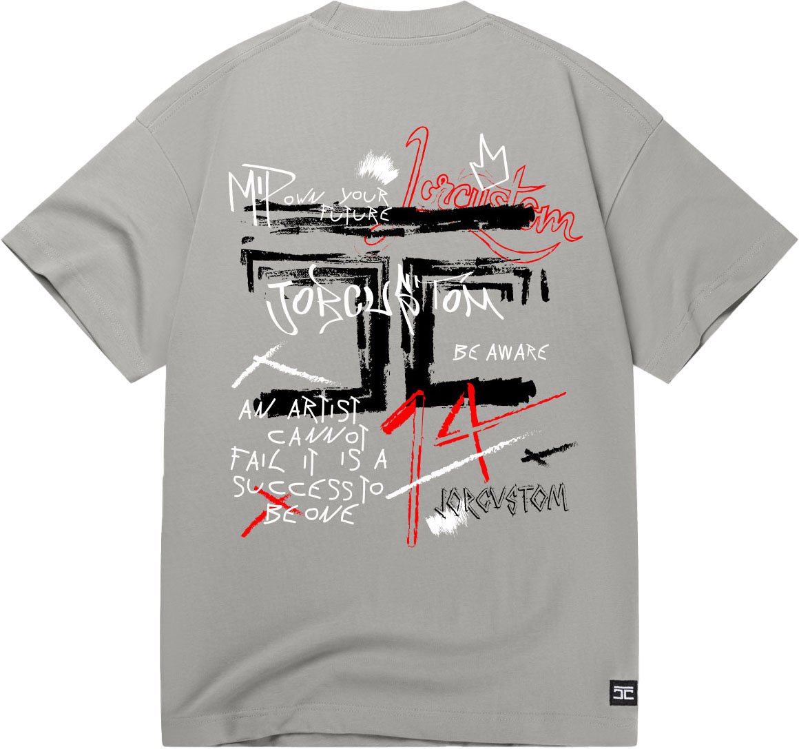 JORCUSTOM Artist SumSet Lf T-Shirt Grey Grijs