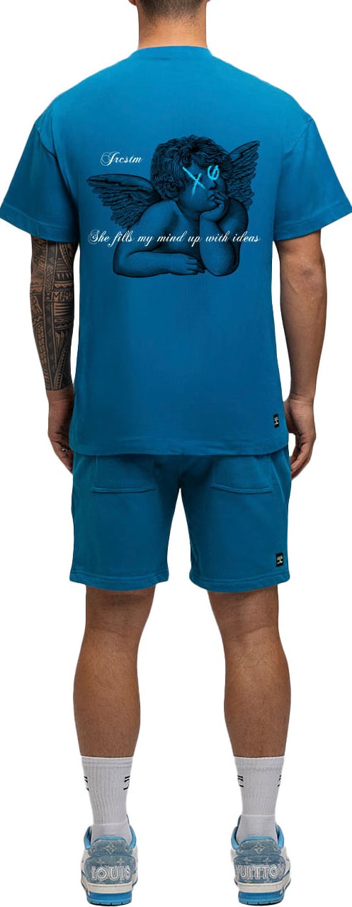 JORCUSTOM Angel SumSet Lf T-Shirt Petrol Blauw