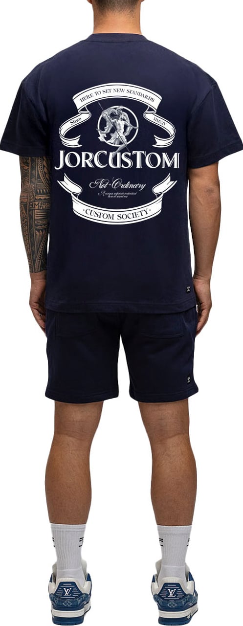 JORCUSTOM Ribbon SumSet Lf T-Shirt Navy Blauw