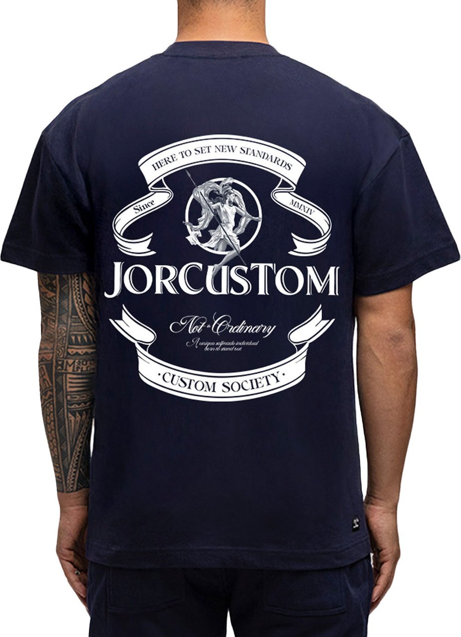 JORCUSTOM Ribbon SumSet Lf T-Shirt Navy Blauw