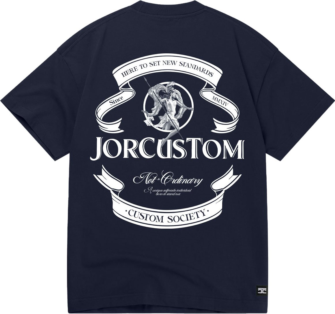 JORCUSTOM Ribbon SumSet Lf T-Shirt Navy Blauw