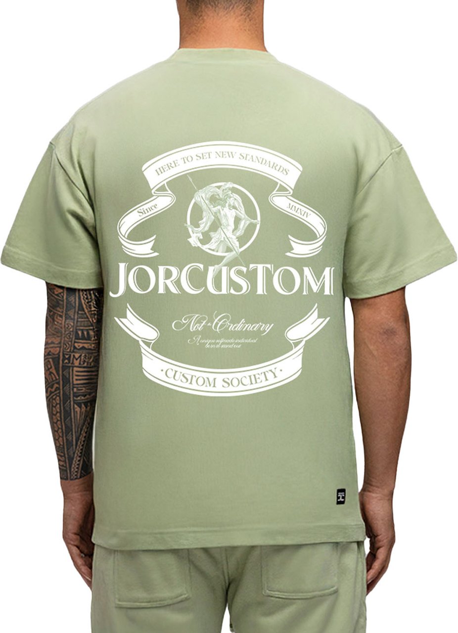 JORCUSTOM Ribbon SumSet Lf T-Shirt SageGreen Blauw