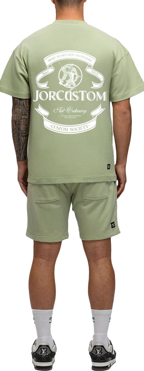 JORCUSTOM Ribbon SumSet Lf T-Shirt SageGreen Blauw