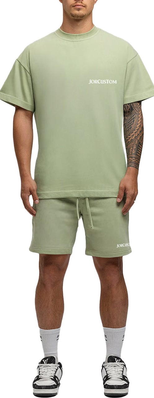 JORCUSTOM Ribbon SumSet Lf T-Shirt SageGreen Blauw